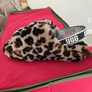 NIB Ugg Fluff Yeah Leopard Slide Slipper